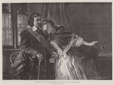 Elizabeth Claypole Warning Her Father, Oliver Cromwell, Not to Accept the Crown by Julius Friedrich Anton Schrader